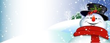 Christmas Card With Snowman