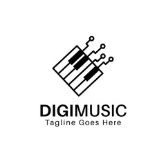 Digital music piano logo