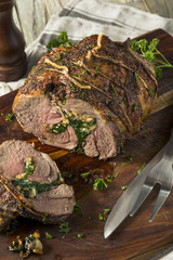 Canvas Print - Roasted Stuffed Leg of Lamb