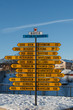 Yelllow signpost in Narvik, Norway