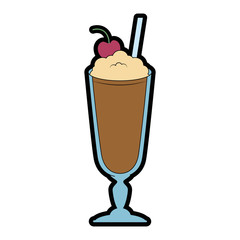 Sticker - milk shake fresh icon vector illustration design