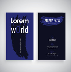 Wall Mural - Modern business card template with flat user interface