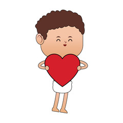 Wall Mural - Baby with heart cartoon vector illustration graphic design