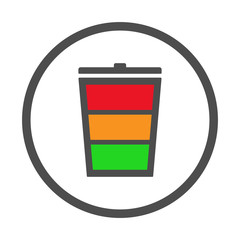 Wall Mural - TRASH BIN button. Vector icon.