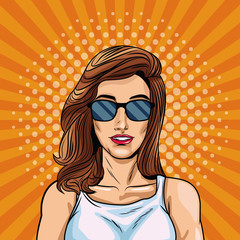 Fashion woman pop art cartoon vector illustration graphic design