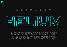 Helium Vector Minimalist Futuristic Linear Alphabet, Typeface, L