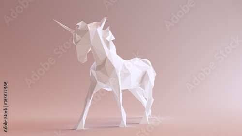 biala-jednorozec-robic-z-trojbok-3d-ilustraci