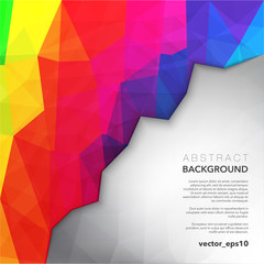 Wall Mural - Abstract vector polygonal background. Geometric low poly style background in bright rainbow colors. Use for wallpaper, banner, template or brochure design. Vector illustration. Eps10.