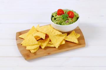 Poster - guacamole with tortilla chips