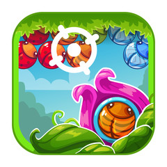 Canvas Print - Cute cartoon bright app icon