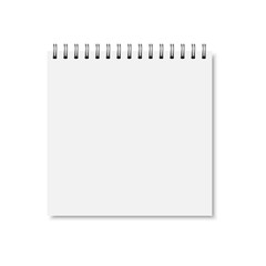 Poster - Vector white realistic closed notebook cover.