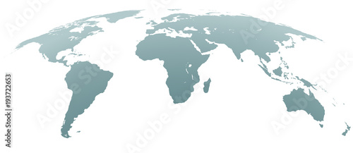 Cuadros en Lienzo Spherical Curved Gray World Map