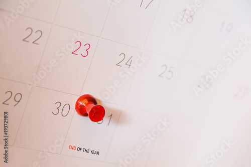Fotografie, Obraz Red push pin on calendar page for remind and marked important events day,red pin