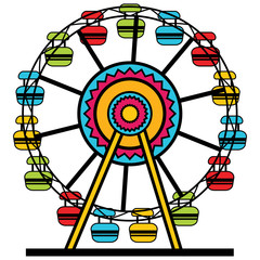 Wall Mural - Ferris Wheel Cartoon Icon