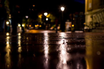 Poster - Rainy streets of the French city of Menton