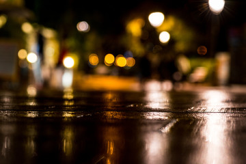 Poster - Rainy streets of the French city of Menton