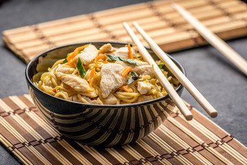 Canvas Print - Asian noodle with chicken