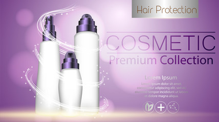 Wall Mural - A realistic template cosmetic package. cosmetics product pack design. Realistic silk textil. Beautiful premium stock vector illustration.
