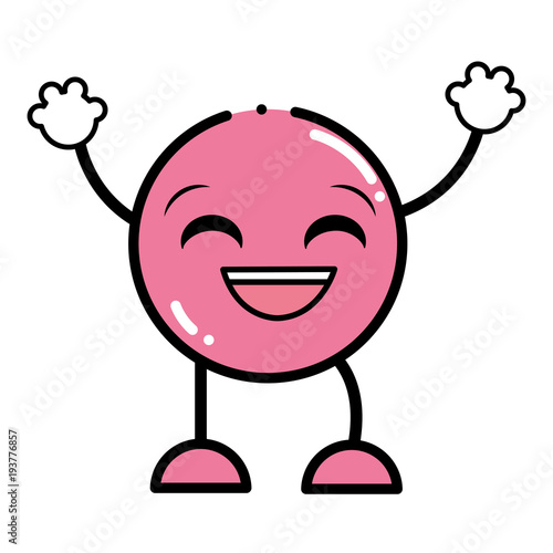 color laugh emoji expression with arms and legs vector de Stock Adobe