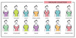 Woman neckline type models collection vector female dress necklines style isolated cons