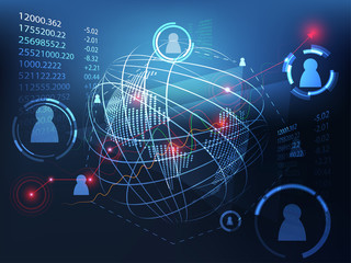 Wall Mural - abstract technology ui futuristic world business hud interface hologram elements of digital data cha