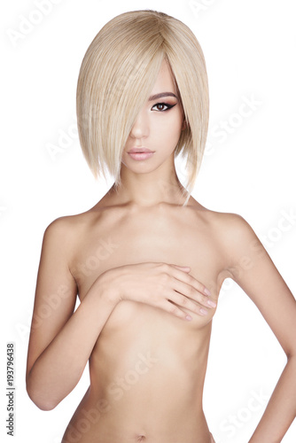 Nude blonde asian