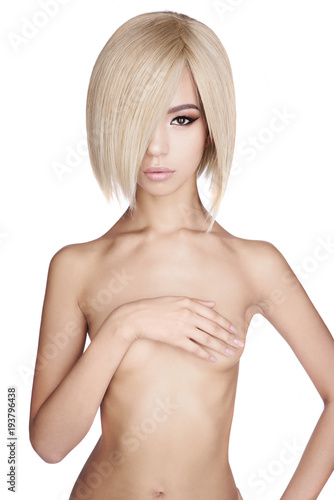 Nude elegant asian woman with blonde short hair - Buy this ...