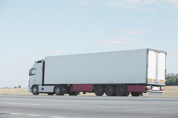 The truck on asphalt road