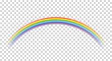 Rainbow Icon Realistic. Perfect Icon Isolated On Transparent Background - Stock Vector.