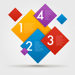 Leinwandbilder - Composite infographics step by step in a series of squares. Element of chart, graph, diagram with 4 options, parts, processes. Vector business template for presentation. Flat design.