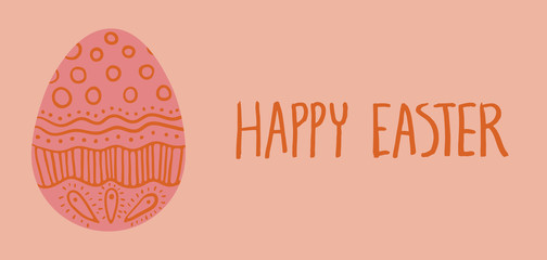 Wall Mural - Happy Easter card with red egg
