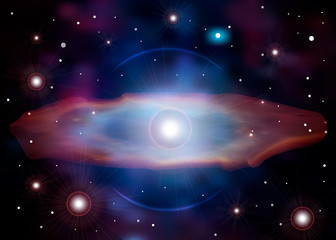 Wall Mural - The birth of a supernova. Supernova explosion. Death of the star. Shining Galaxy with Stars and a Black Hole.