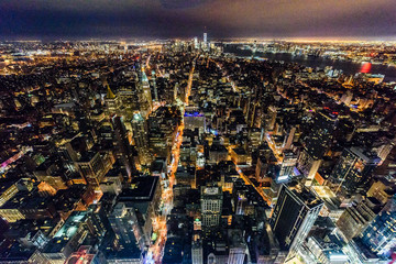 Wall Mural - Night cityscape of Manhattan