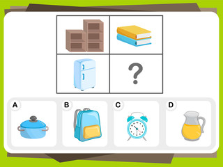 Wall Mural - Practice Questions Worksheet for Education and IQ Test [Answer is D]