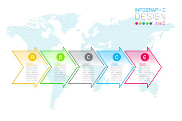 Wall Mural - Business arrow labels shape infographic groups bar.