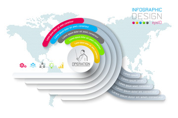 Wall Mural - Business Infographics circle origami with shadow style Vector illustration.