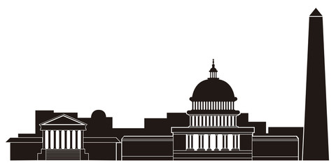 Sticker - Washington cityscape silhouette