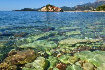 Wall Mural - Sea. Large coastal rocks in the water near the shore