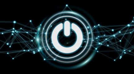 Poster - Power energy icon with connections 3D rendering