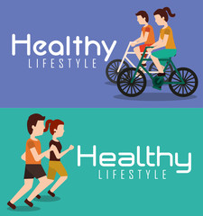 Canvas Print - sport banners people healthy lifestyle activity vector illustration