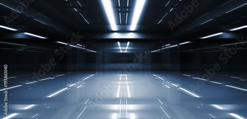 Cuadros en Lienzo Abstract dark tunnel perspective 3d