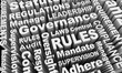 Rules Compliance Governance Regulations Laws Word Collage 3d Illustration