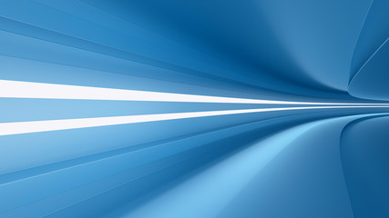 Wall Mural - empty highway with spotlights color blue, dynamism and speed, 3d render,