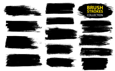 vector large set different grunge brush strokes.