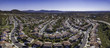This is a 4 image aerial panoramic of Santa Fe Hills in San Marcos, California, USA. Suburban tract housing.