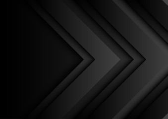 Aufkleber - Abstract black arrows on black background with paper cut style.For business template.Vector illustration.