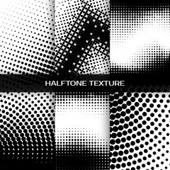 Wall Mural - set of halftone background. collection of six halftone cover. vector illustration