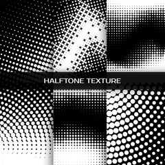 Wall Mural - set of halftone background. collection of six halftone cover. black and white vector illustration