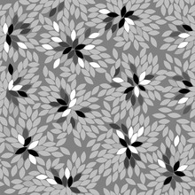 Gray Flowers, Seamless Pattern, Vector