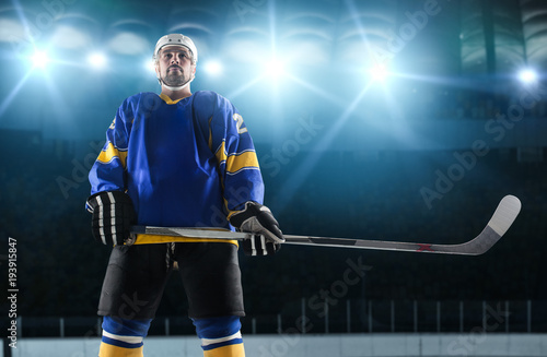 Ice hockey players on the grand ice arena Wallpaper Mural